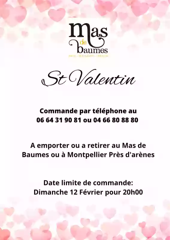 menu de la Saint-Valentin - Mas de Baumes - Restaurant Ferrières-les-Verreries - Restaurant Lauret